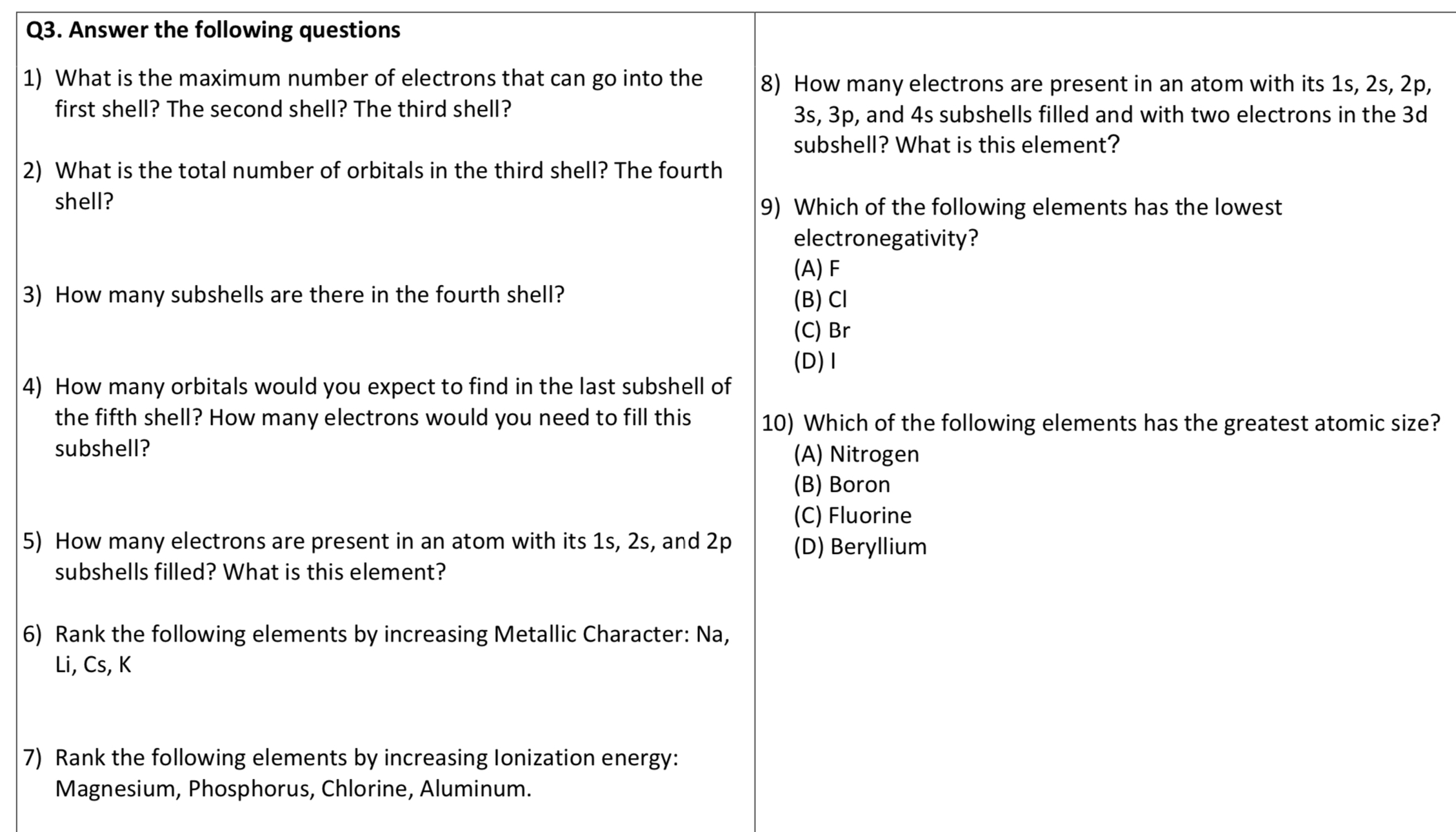 Solved 1 of 2 ;TRY - CHEM 105 Worksheet #1 (2023−2024)−1st 