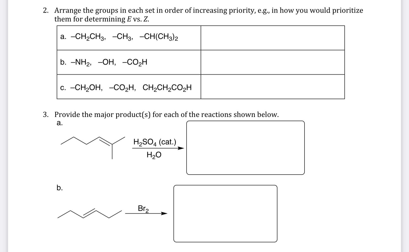 Solved 2. Arrange the groups in each set in order of | Chegg.com