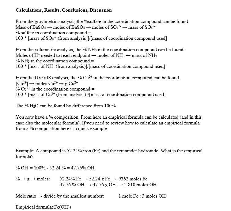 Solved (1) Gravimetric Analysis To determine the amount of | Chegg.com