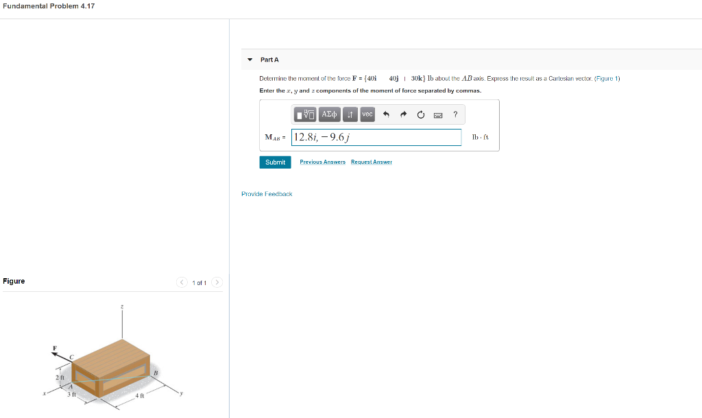 Solved Fundamental Problem 4.17 Part A Determine The Moment | Chegg.com