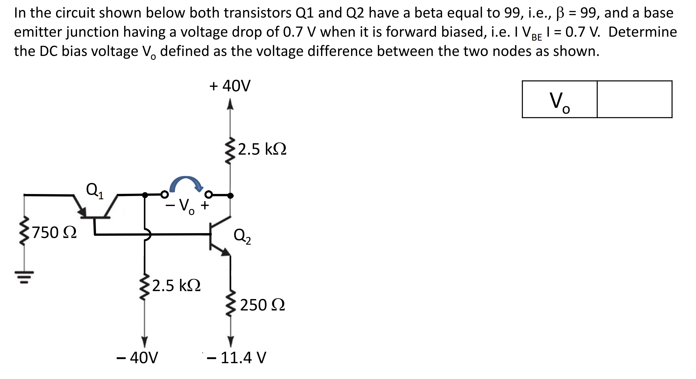 Solved In The Circuit Shown Below Both Transistors Q1 And Q2 | Chegg.com