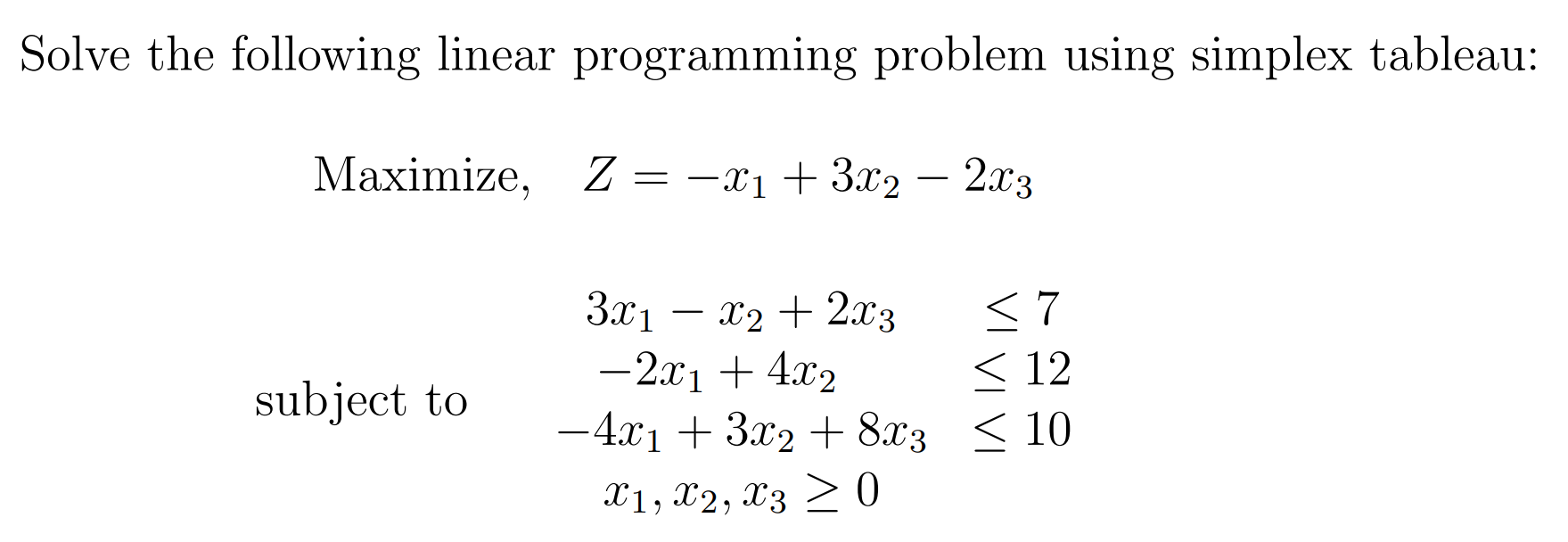 Solved Solve the following linear programming problem using | Chegg.com