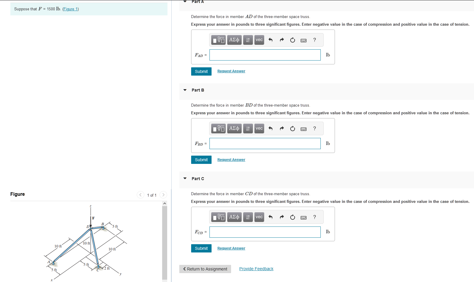 Solved 6.50 - This is a Statics problem dealing with ‘Space | Chegg.com