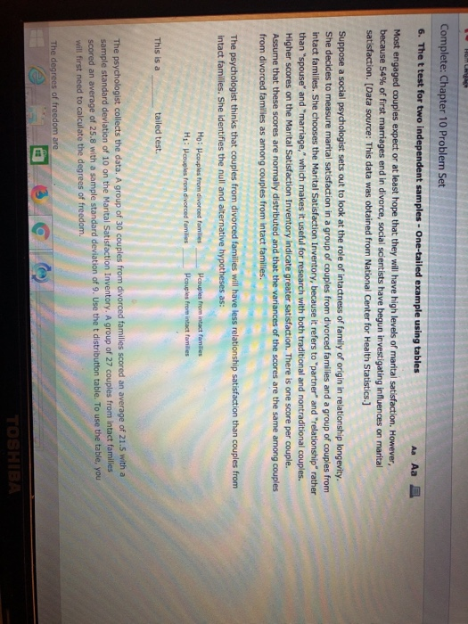 Solved Chapter 10 THE T TEST FOR TWO INDEPENDENT | Chegg.com