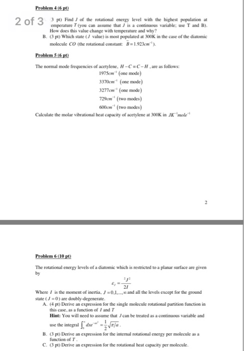 Solved pt) Find J of the rotational energy level with the | Chegg.com