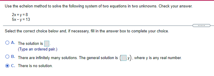 Solved Use the echelon method to solve the following system | Chegg.com