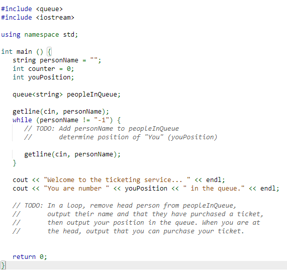Solved Given main(), complete the program to add people to a | Chegg.com