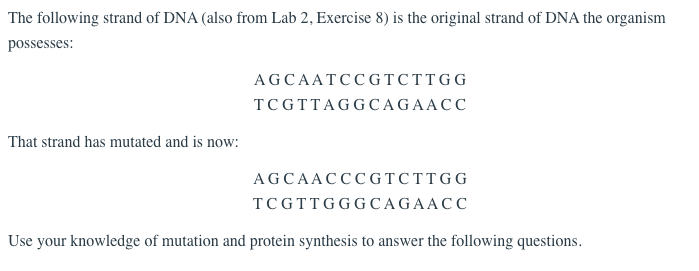 Solved What type of mutation has occurred? The entire | Chegg.com