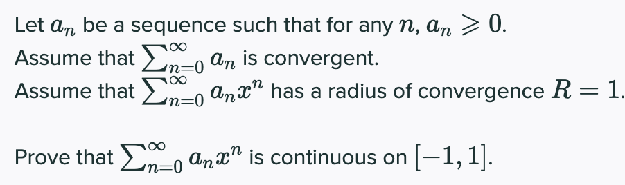 Solved Let An Be A Sequence Such That For Any N, An > 0. | Chegg.com