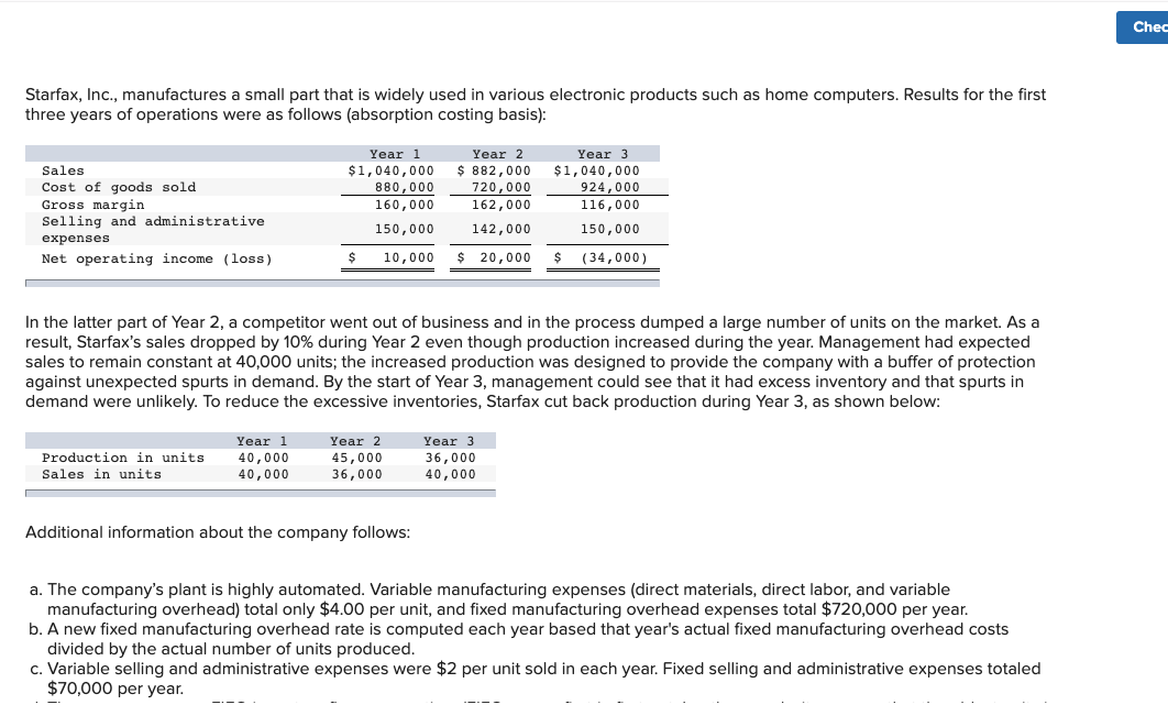 40%OFF！ラスト１！ 数量限定特価！QS『 SINGLE FIN 9.5\"』 Solved Starfax, Inc. Variable Costing Income Statement Year