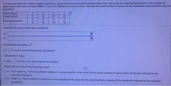 Solved The Table Below Lists The Number Of Games Played In A | Chegg.com