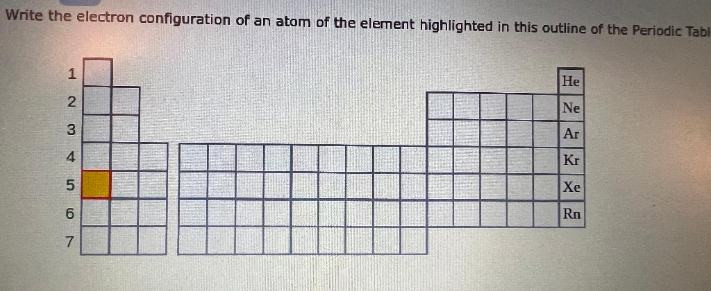 Solved Write the electron configuration of an atom of the | Chegg.com