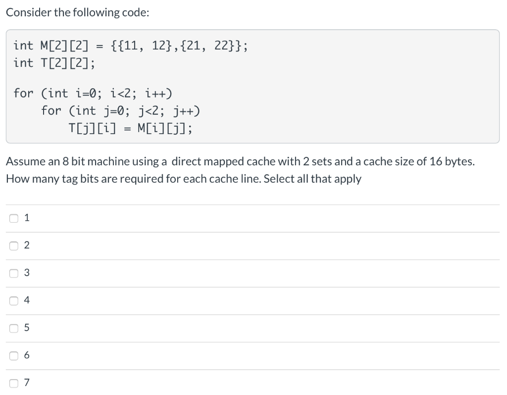 Solved Consider the following code: int M[2][2] = {{11, | Chegg.com