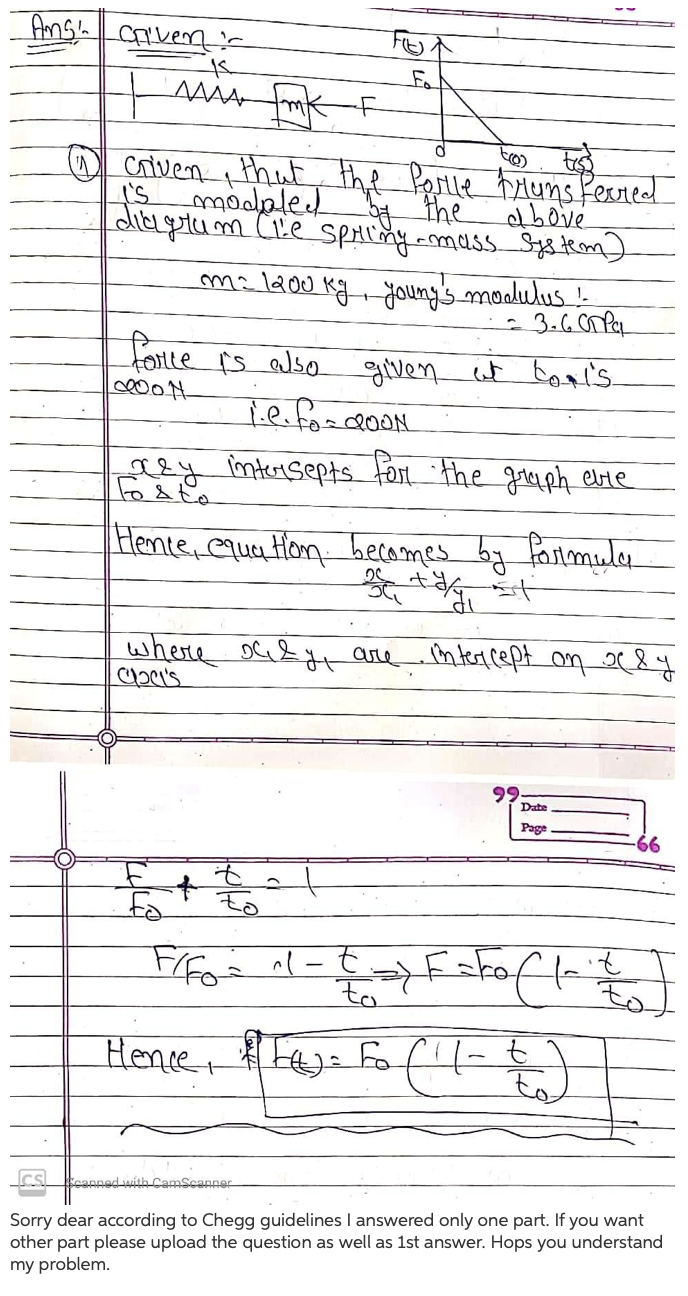 Solved The following is used to model a wave that impacts a | Chegg.com