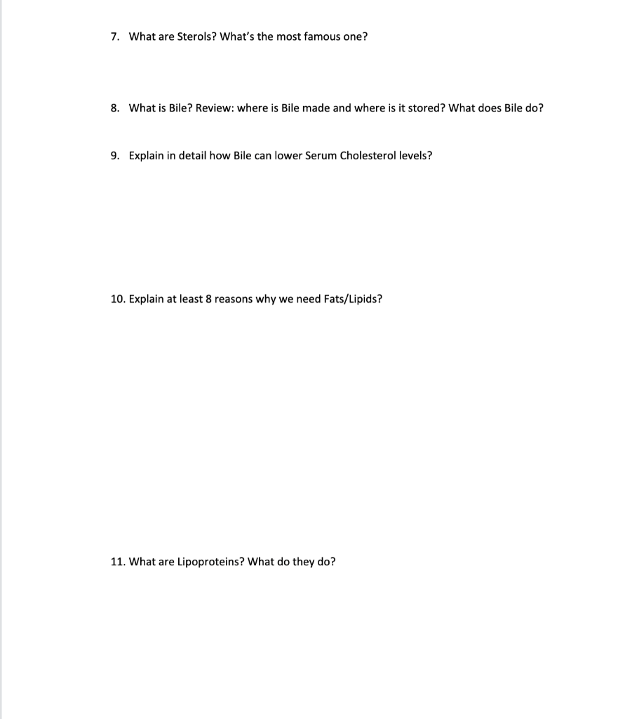 Solved Chapter 5 - Lipids Review What Are Fats/lipids? What | Chegg.com