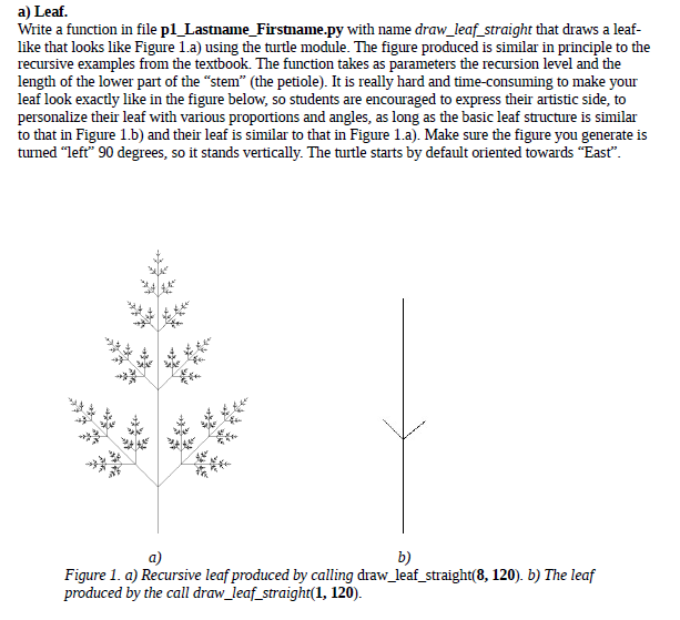 a) Leaf. Write a function in file | Chegg.com