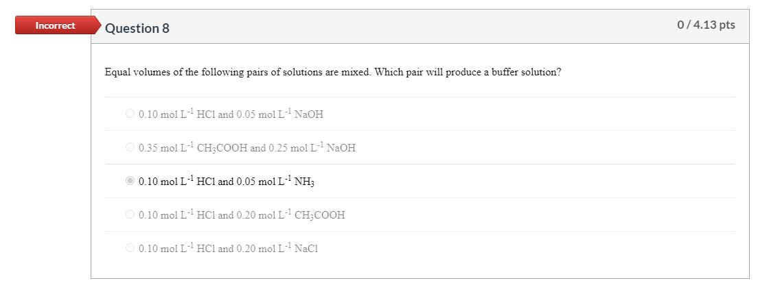 Solved Equal Volumes Of The Following Pairs Of Solutions Are | Chegg.com