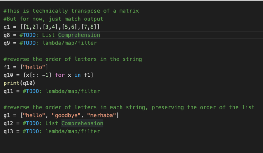 Solved #This is technically transpose of a matrix #But for | Chegg.com