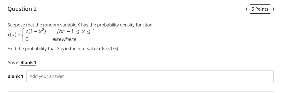 Solved Question 2 5 Points Suppose that the random variable | Chegg.com