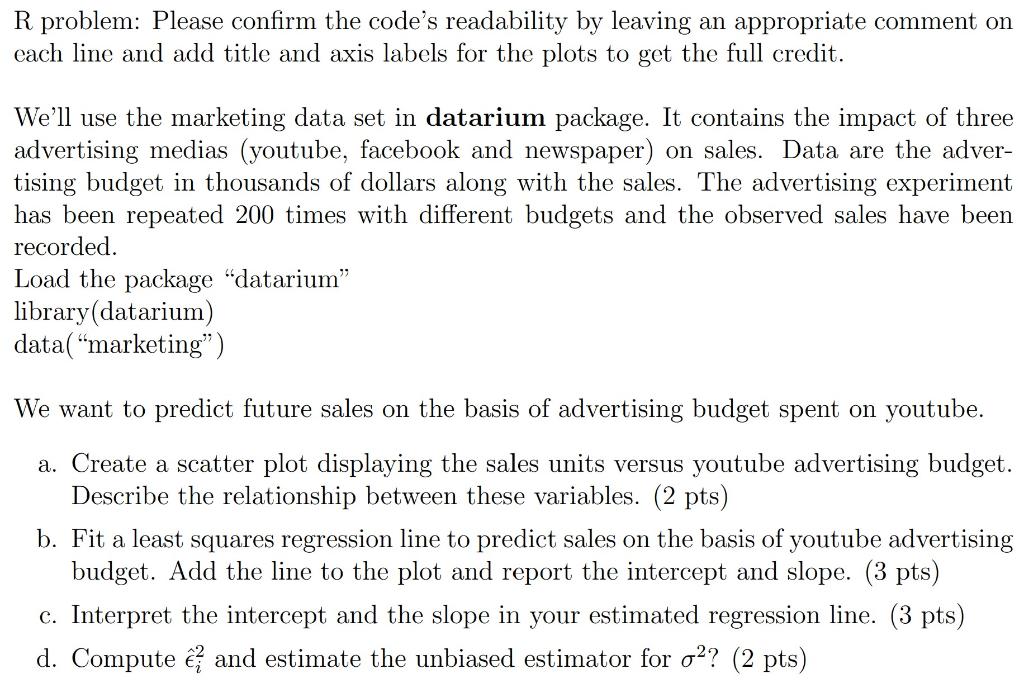 R problem: Please confirm the code's readability by | Chegg.com