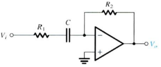 Solved The following circuit acts as a high pass active | Chegg.com