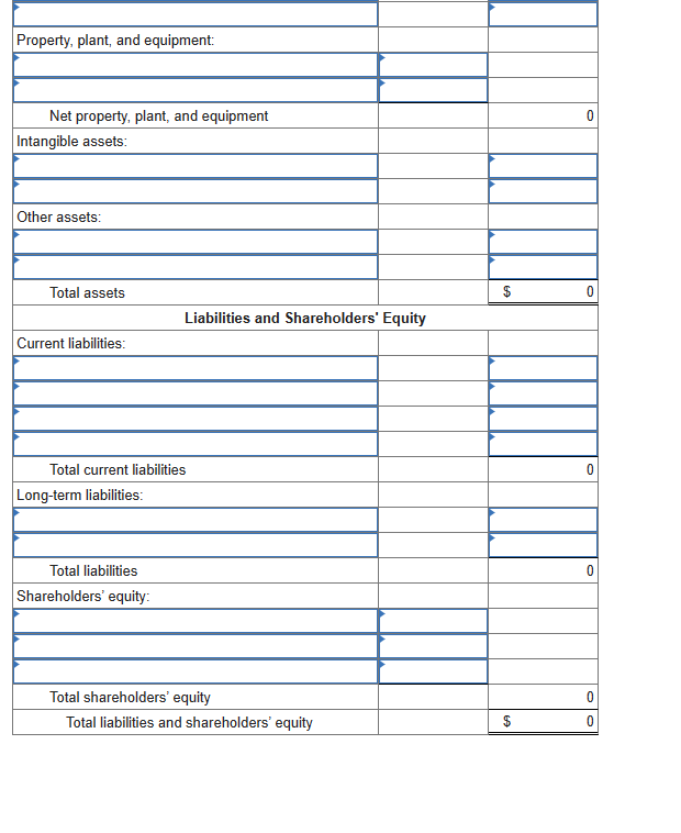 Solved The Following Balance Sheet For The Los Gatos 