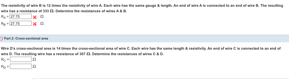 Solved The Resistivity Of Wire B Is 12 Times The Resistivity | Chegg.com