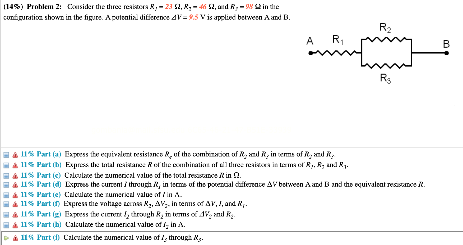 Solved (14\%) Problem 2: Consider The Three Resistors | Chegg.com