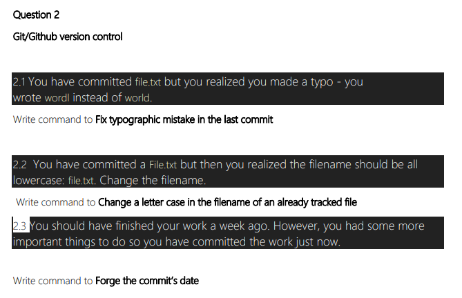 Solved 2.1 You have committed file.txt but you realized you | Chegg.com
