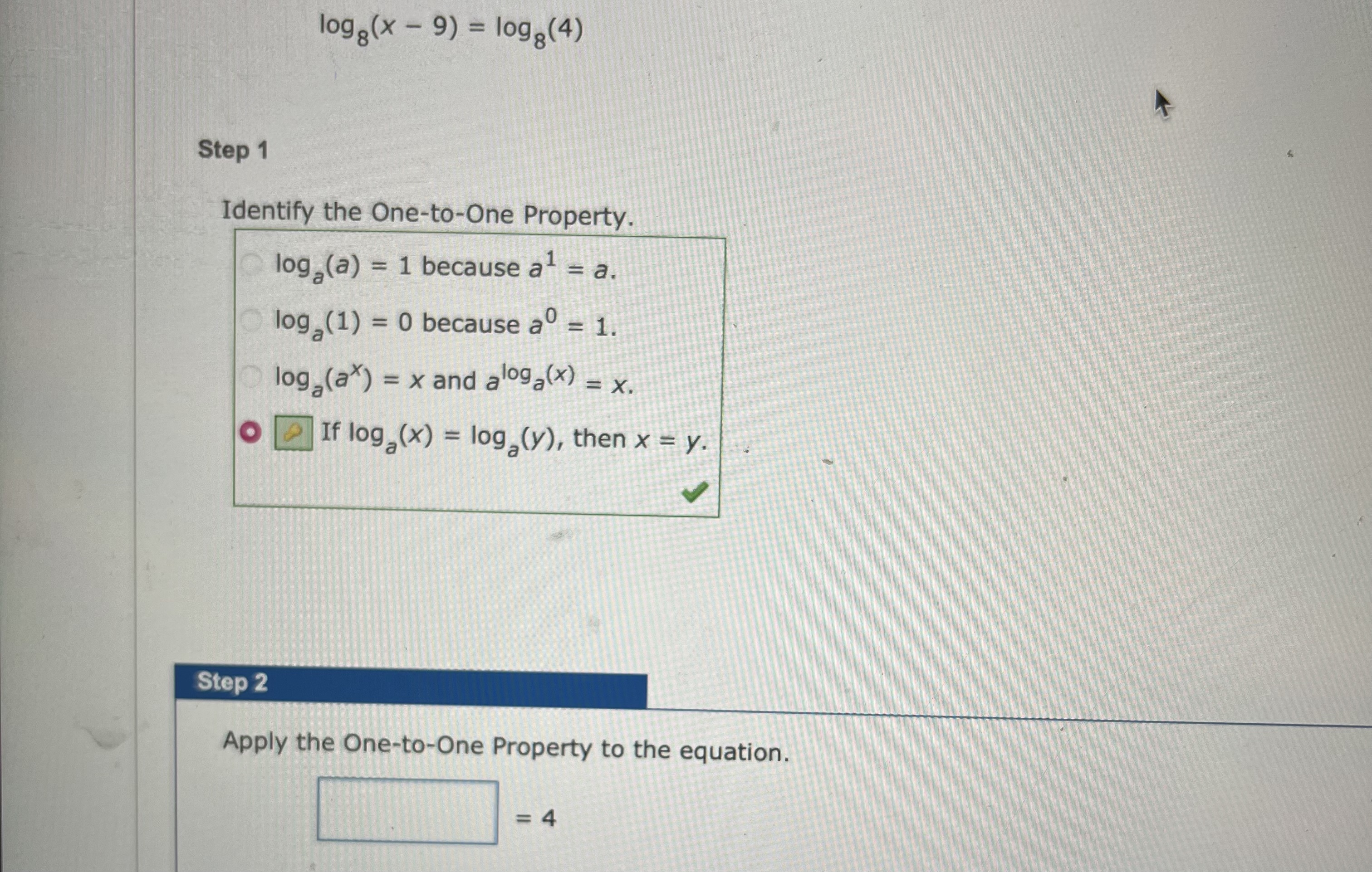 log 3x 1 )= 8 9