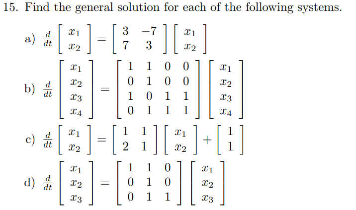 Solved 5. Find the general solution for each of the | Chegg.com