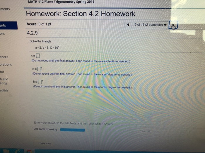 Solved Math 112 Plane Trigonometry Spring 2019 Homework Chegg Solved Math 112 Plane Trigonometry Spring 2019 Homework Chegg