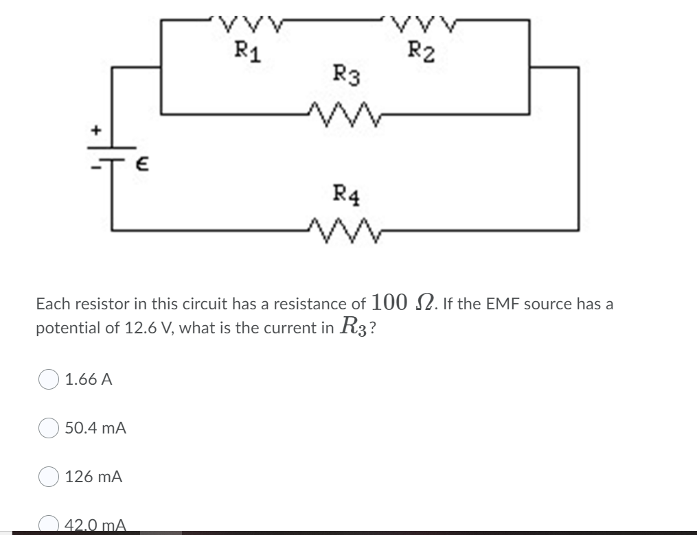 Resistor Of R1 R2 R3 R4 Solved R1 R2 R3 E R4 Each resistor in this circuit has a | Chegg.com