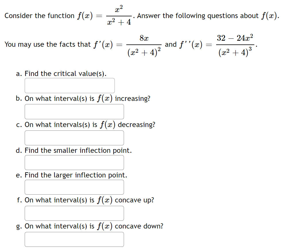 Solved x2 Consider the function f(x) . Answer the following | Chegg.com