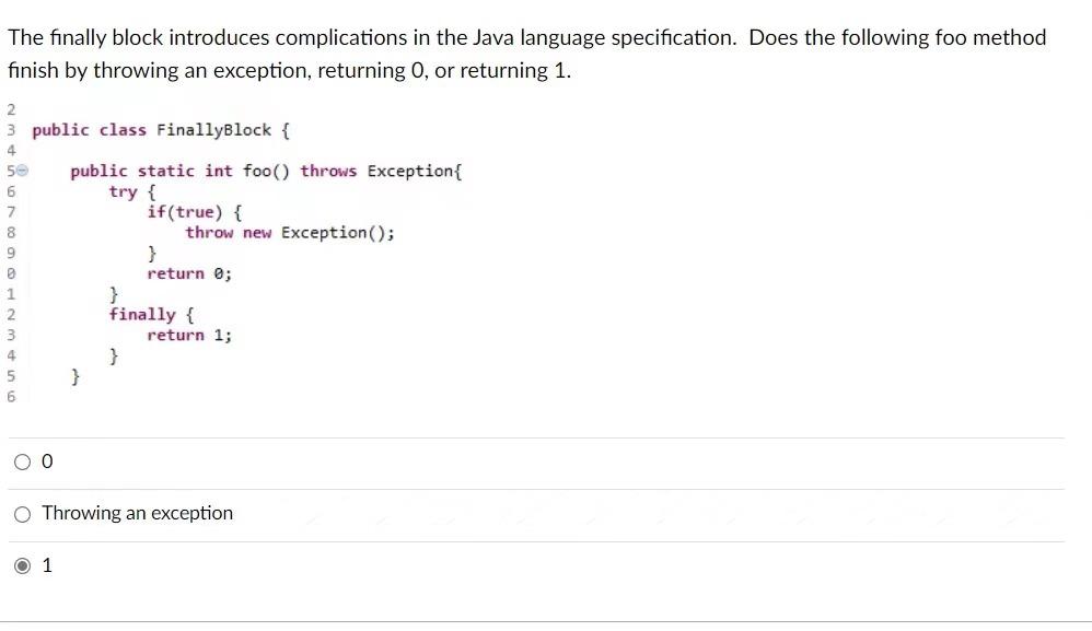 Solved The finally block introduces complications in the | Chegg.com