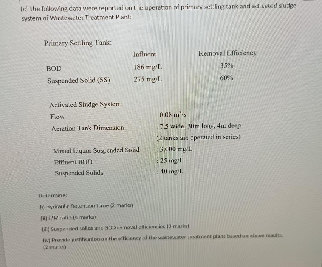 Solved ) The Following Data Were Reported On The Operation | Chegg.com