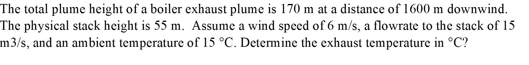Solved The total plume height of a boiler exhaust plume is | Chegg.com