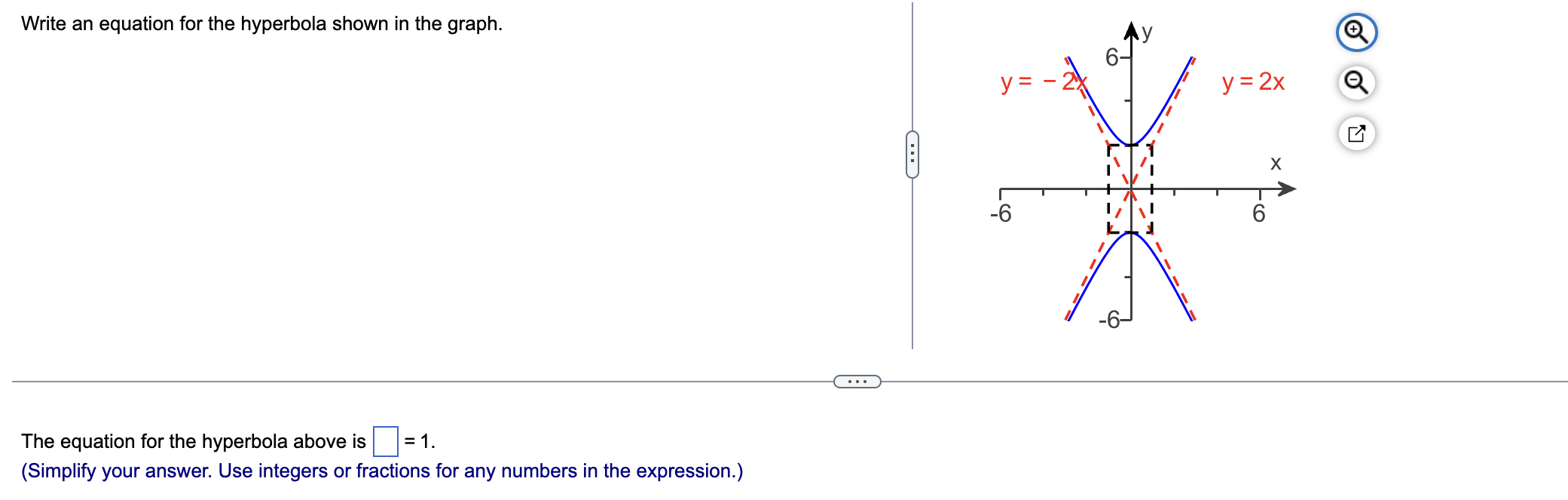 Solved Write an equation for the hyperbola shown in the | Chegg.com