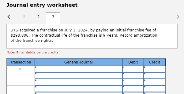 Solved Journal entry worksheet