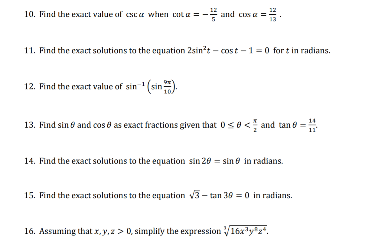 find-the-exact-value-of-the-cotangent-of-pi-3-using-the-unit-circle