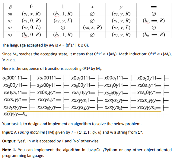 1 Accepting Or Declining A String By A Turing Ma Chegg Com