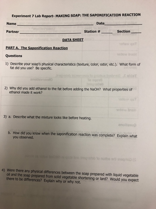 Solved Experiment 7 Lab Report MAKING SOAP THE