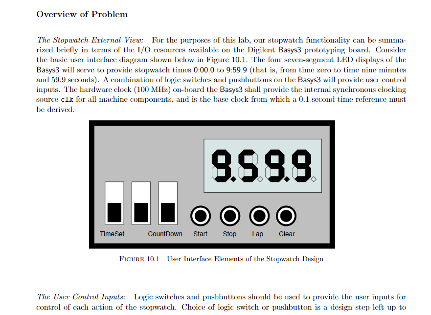 Overview of Problem The Stopwatch Erternal View. For