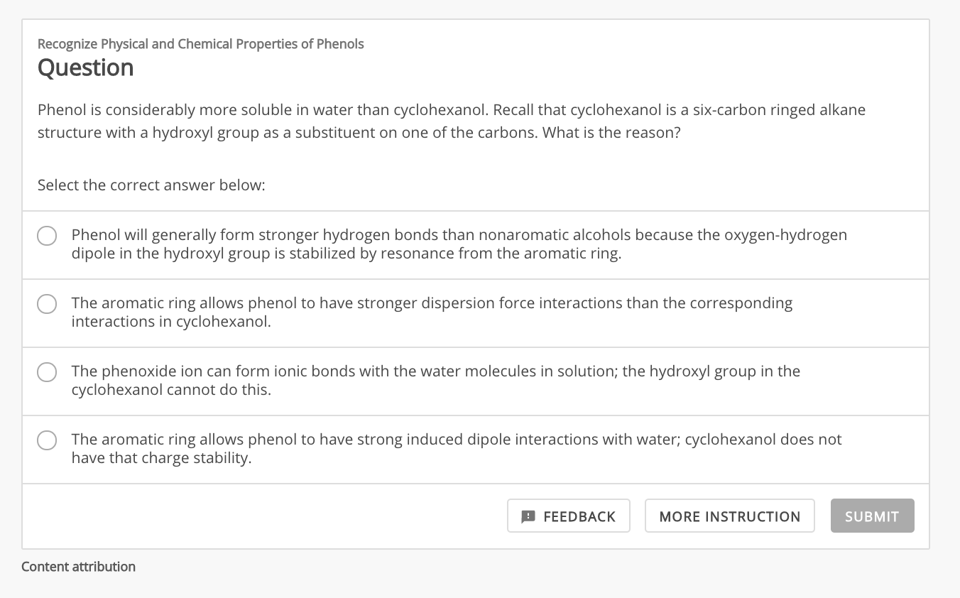 Solved Recognize Physical and Chemical Properties of Phenols