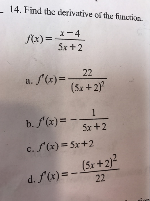find the derivative of f x 2 x 5 − 3 8