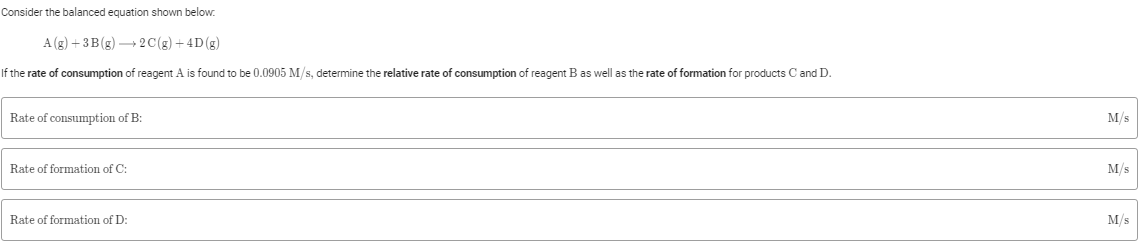 Solved Consider The Balanced Equation Shown Below. A(g)+3 B( | Chegg.com