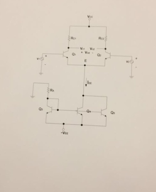 1. In the differential amplifier circuit with current | Chegg.com