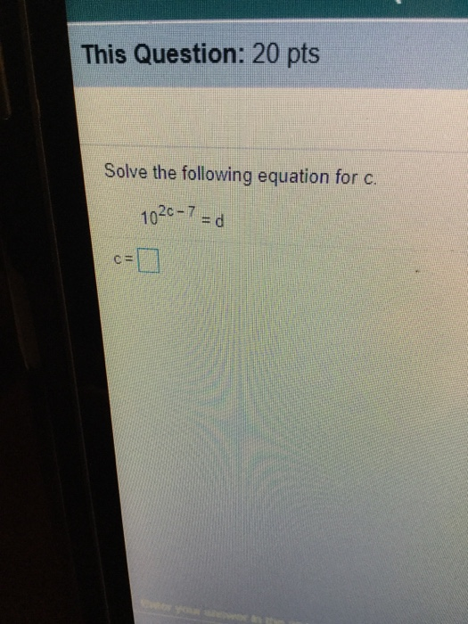 Solved This Question: 20 pts Solve the following equation | Chegg.com