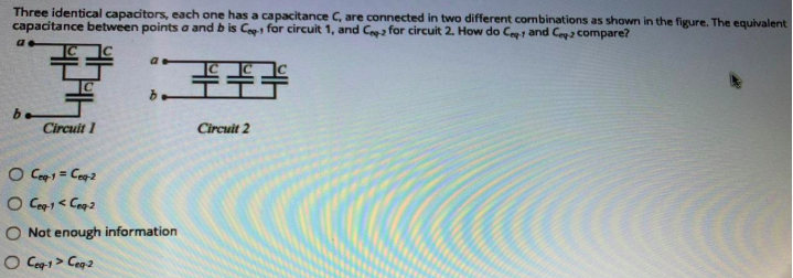 Solved Three Identical Capacitors, Each One Has A | Chegg.com