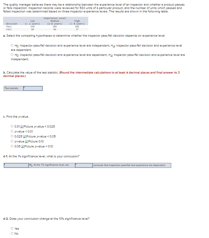 Solved The quality manager believes there may be a